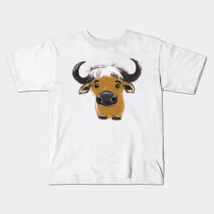 Cute Buffalo Drawing Kids T-Shirt